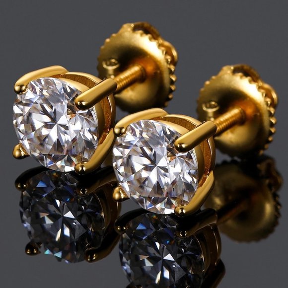 Jewelry - Certified 8ct. t.w. Diamond Round Cut 4-Prong Screw Back Earrings